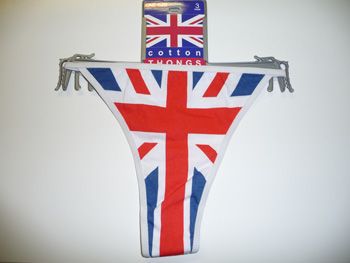 3 pairs Union jack thongs